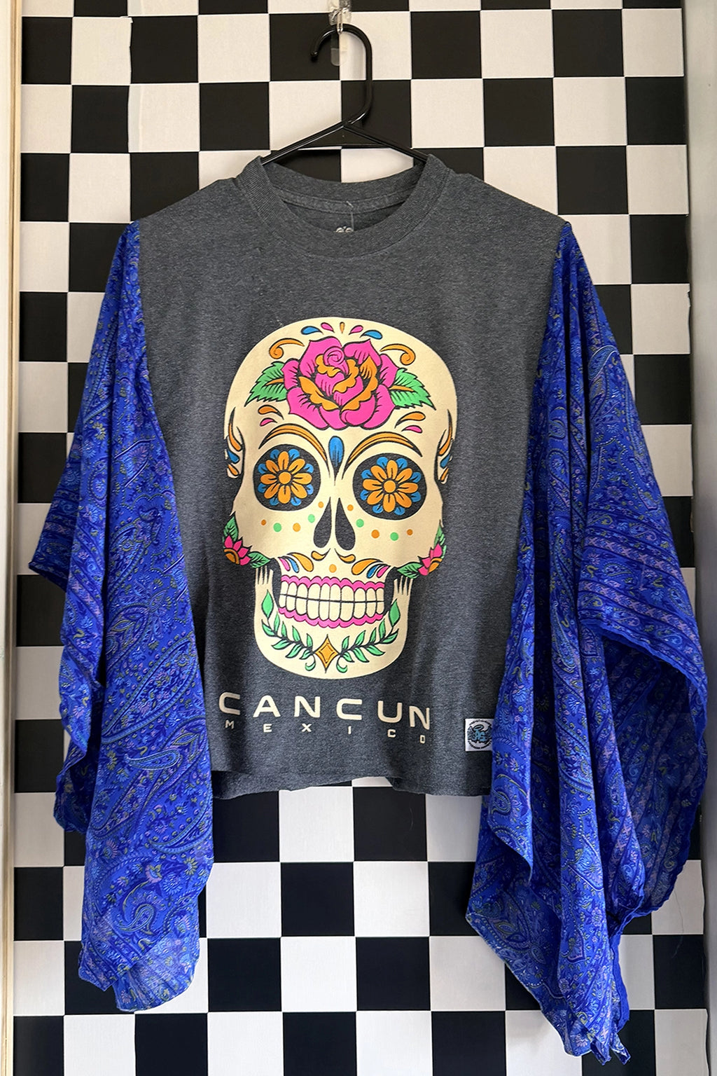 Sugar Skull Scarf Tee Mashup