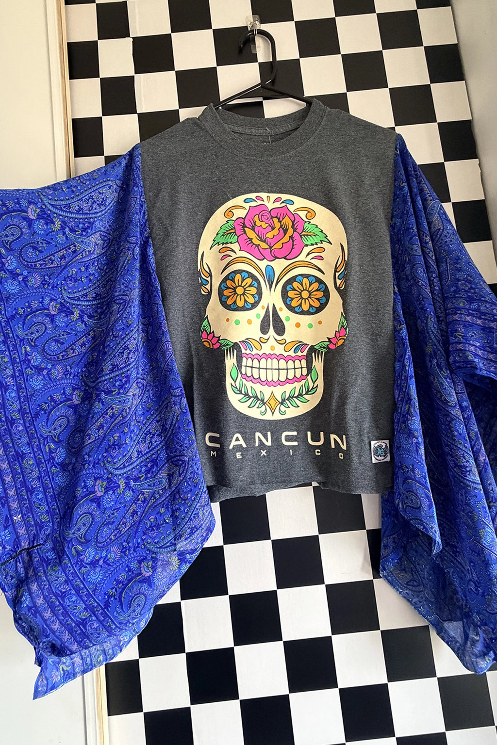 Sugar Skull Scarf Tee Mashup