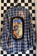Moto Skeleton Beer Can Flannel