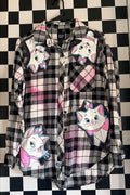 Marie Pink Splatter Kitty Flannel