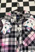 Marie Pink Splatter Kitty Flannel