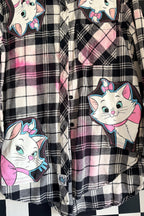 Marie Pink Splatter Kitty Flannel
