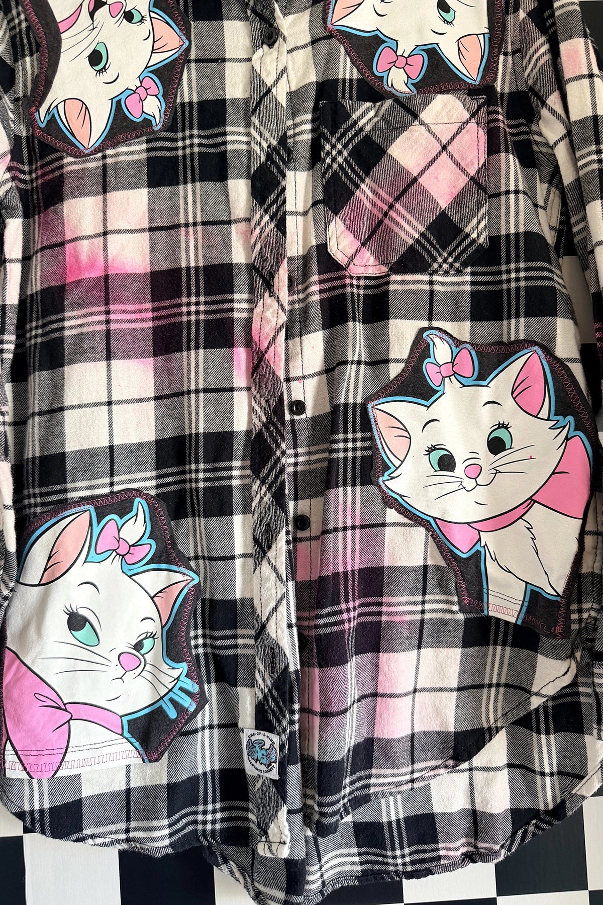 Marie Pink Splatter Kitty Flannel