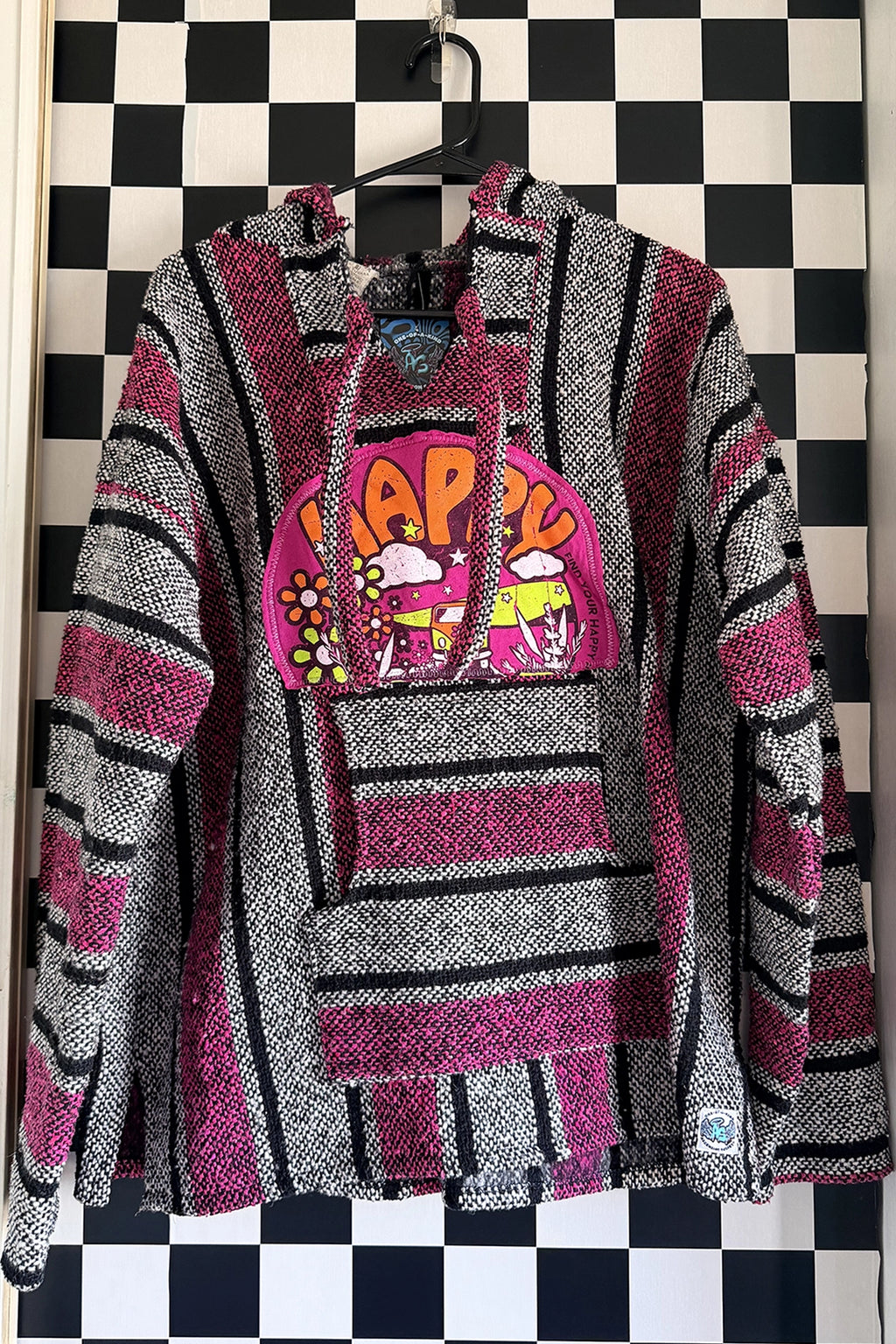 “Happy Camper” Woven Baja Hoodie