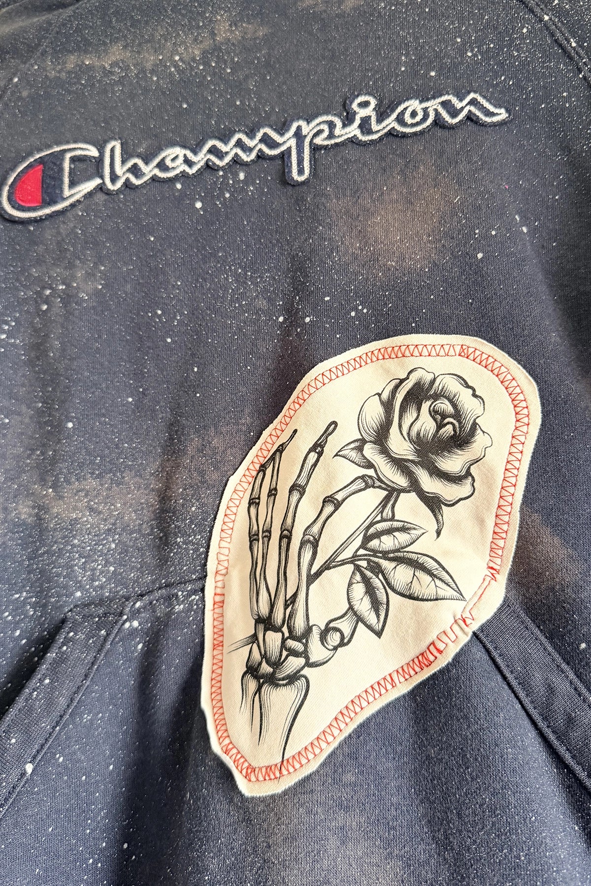 Champion Skeleton Rose Hoodie