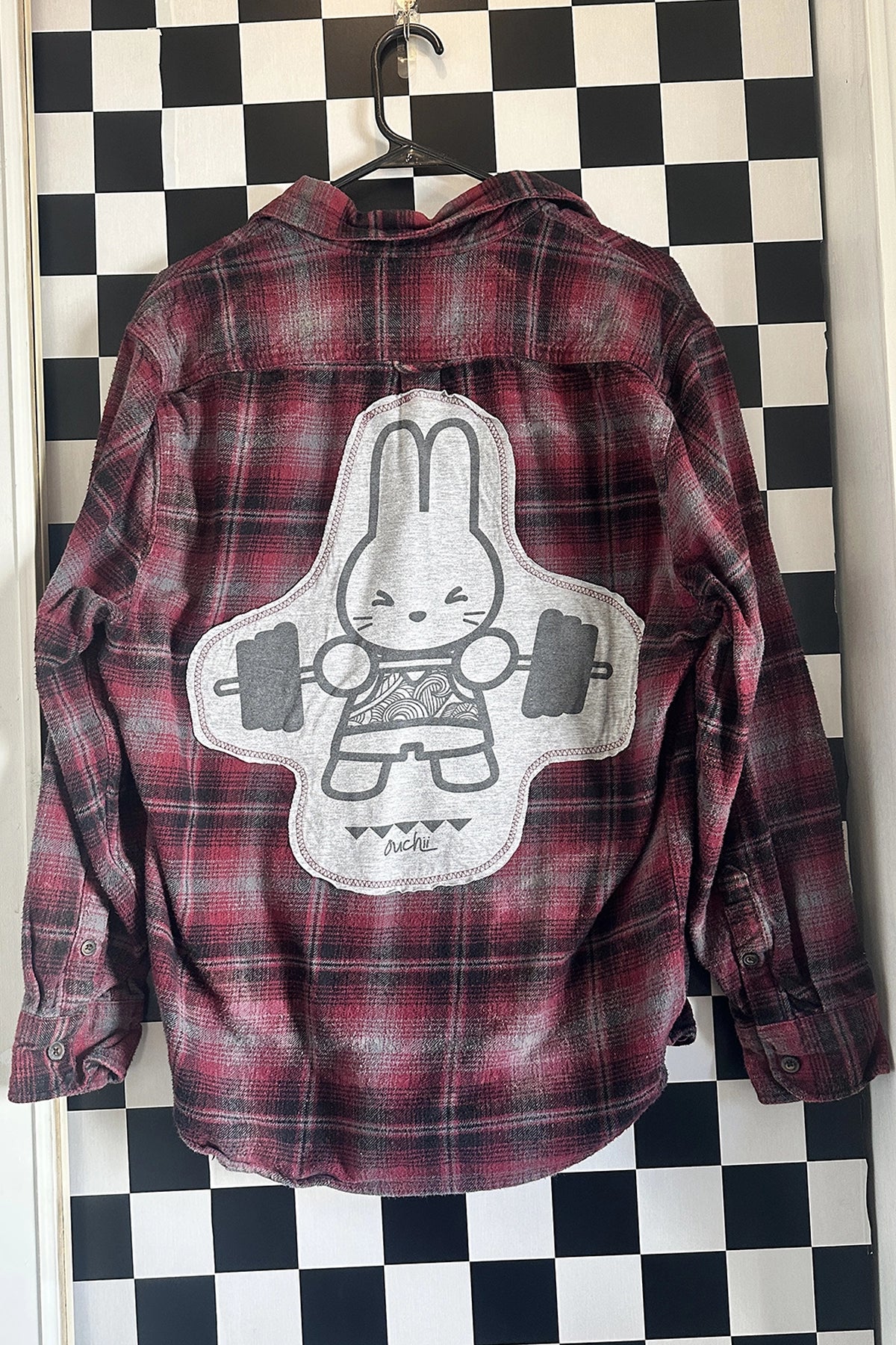 Weightlifting Bunny Flannel